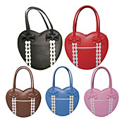 Handmade Lovely Heart Shaped PU Leather Sweet Lolita Bag with Bow
