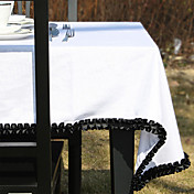 Black Lace White Color Table Cloth