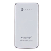 YOUTOP Banca di potere portatile per SmartPhone e altri (5000 mAh, Bianco)