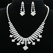 Smukke legering med Rhinestone Dame Smykker Set herunder halskæde, øreringe