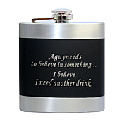 Personnalisé noir en acier inoxydable de 6 oz Flacon