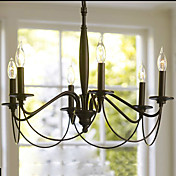 60W Retro Chandelier med 6 Lights in Candle Feature
