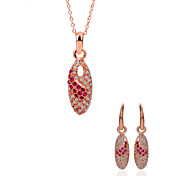 Chic 18K Plated With Rhinestone Women's Jewelry Set Including Necklace,Earrings (More Colors)