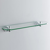 Chrome Wall Stile moderno finitura su legno mensola di vetro in ottone