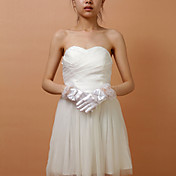 Satin Fingertips Flower Girl Wrist Länge Handschuhe Mit Bow And Lace