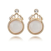 Sjarmerende Imperial Crown Design 18K gullbelagt Imitation Opal Øreringer (Flere farger)