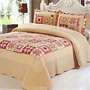3pcs beige geometrischen gewaschener Baumwolle Decke gesetzt