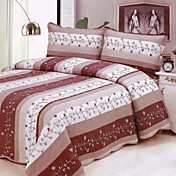 3pcs Zweige Muster gewaschen Baumwollsteppdecke Set