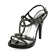 Fabelaktig Leatherette Stiletto Heel sandaler med Rhinestone Party / Evening Sko