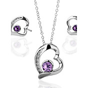 Pretty 18K Plated With Crystal Women's Jewelry Set Including Necklace,Earrings