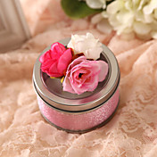 Sweet Round Metal Favor Tin With Flowers - Set of 6 (More Colors)