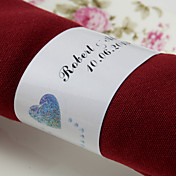 Personalisierte Paper Napkin Ring - Doppel-Herz (Set von 50)