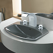 Chrome Finish Stainless Steel Widespread Contemporary Style Bathroom Sink Faucets