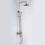 Antique Messing Finish Antique Style Duscharmatur mit 20 x 20cm Duschkopf + Handbrause