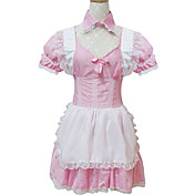Short Sleeve Short Pink Cotton Sweet Lolita Maid Dress