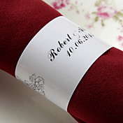 Personalisierte Paper Napkin Ring - Black Flowers (Set von 50)