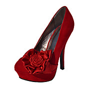 Gorgeous Suede Stiletto Heel Pumps With Flower Party / Evening Shoes