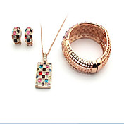 Gorgeous Alloy With Crystal / Rhinestone Women's Jewelry Set Including Necklace,Earrings,Bracelet