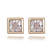 Prachtige Vierkante 18K Gold Plated CZ Cubic Zirconia Earring (meer kleuren)