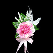 Smukke Satin / bomuld med Feather Free-formular Boutonniere