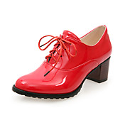Patent Leather Chunky Heel Lace-ups med blonder-up Party / Evening Sko (Flere farger)