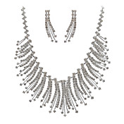 colar de strass austríaco babador com o conjunto de brincos combinando nupcial