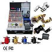 8 tatuaje kit rotatorio de la máquina con Power LCD y 40 de tinta de color