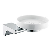 Chrome Finish Contemporary Style Brass Round Shape Soap Holders
