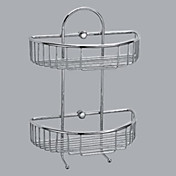 Chrome Finish Contemporary Style Brass Semi-Circle Shape Double Layers Soap Holders Rack