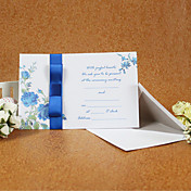 Elegante stijl Bloemen Patroon Uitnodiging van het Huwelijk met lint (set van 50)