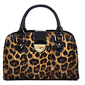 Women's Fashion Leopard Print Paillette PU Satchel(33*20*13cm)