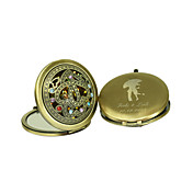 Personalized Heart Design Chrome Compact Mirror Favor