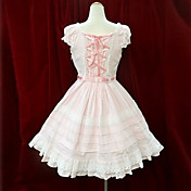 Sleeveless Short Cotton Princess Lolita Dress with Ribbon