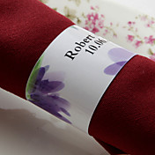 Personalisierte Paper Napkin Ring - Purple Flower (Set von 50)
