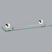 Contemporary Style Chrome Finish Zinc Alloy Vægmonteret glashylde