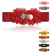 Femme élégante en mousseline de soie Fleur Mix Roses Ceinture élastique