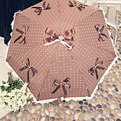 Amore Patterned Cioccolato Ombrello Sweet Lolita con l'arco