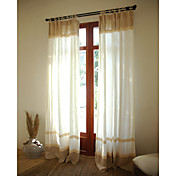 (Two Panels) Classic Linen Solid Lined Curtains
