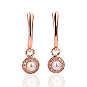 Classic Rose Gold / Platinum Plated Parel en Crystal Chandelier Oorbellen (meer kleuren)