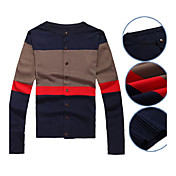 Men's Round Contrast Color Knitwear Cardigan