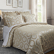 Juego de 5 Beige Cotton edredón jacquard Circle cover set