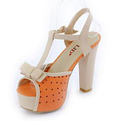Leatherette Chunky Heel sandaler med bowknot fest / kveld sko (flere farger)