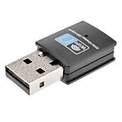 Pratical Mini 300M 300Mbps 802.11N Wireless USB2.0 Adapter(Black)