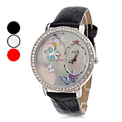 Unisex Stile fai da te farfalla PU analogico al quarzo orologio da polso (colori assortiti)