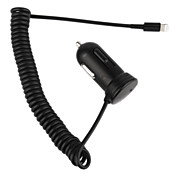 Autoladegerät mit Spiralkabel für iPhone 5, iPod (DC12-24V, 1A)