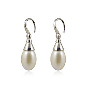 Elegante 925 Sterling Silver Pearl Drop Earrings