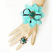 Handmade Sky Blue Chiffon Flower Aristocrat Lolita Bracelet