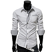 Men's Lapel Stripes Long Sleeve Fitted shirt
