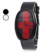 Unisex Inghilterra Style PU analogico al quarzo orologio da polso (nero)