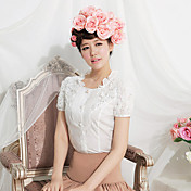 Ruches kraag Vrouwen Floral Lace shirt